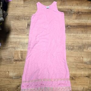 🇺🇸 Vintage California Threads Pink Linen Maxi Dress